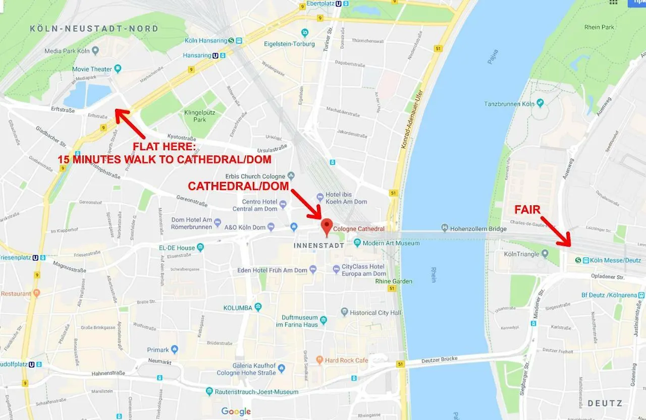 *** Comfortable 30M2 Studio Hansaring 19 *** Mediapark / Cologne Messe / Dom Apartmán